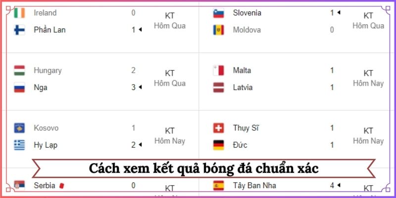 Cách xem kết quả bóng đá chuẩn xác