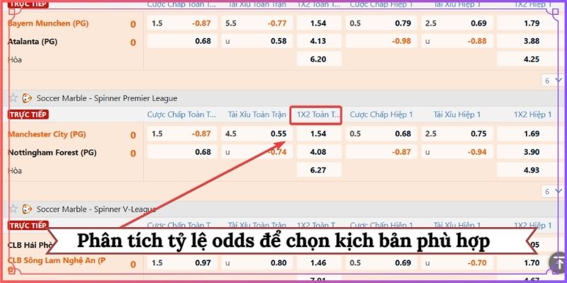 Phân tích tỷ lệ odds để chọn kịch bản phù hợp